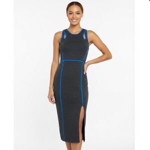 NWT Bailay 44 BodyconSheath Stretch Dress Slit Size S Gray Marengo Koolhaas $248